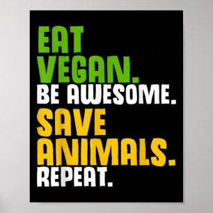Funny Vegetarian Cool Diet Veggie Veganism World V Poster