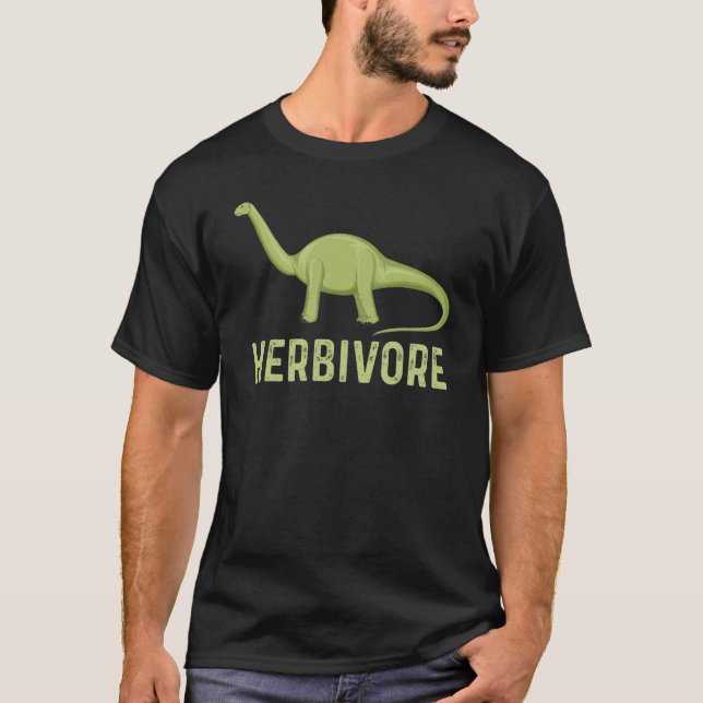 Funny Vegetarian Life Style Herbivore Cute Dinosau T-Shirt (Front)
