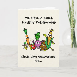 Funny Vegetarian or Vegan Valentine's Day Card