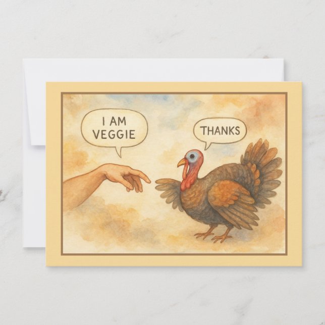 Funny Vegetarian Thanksgiving  Card (Front)