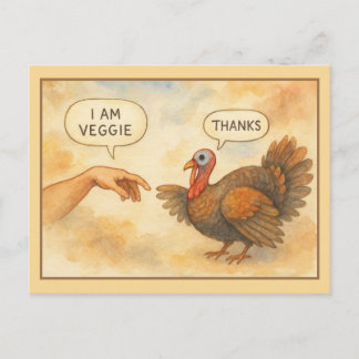 Funny Vegetarian Thanksgiving Postcard