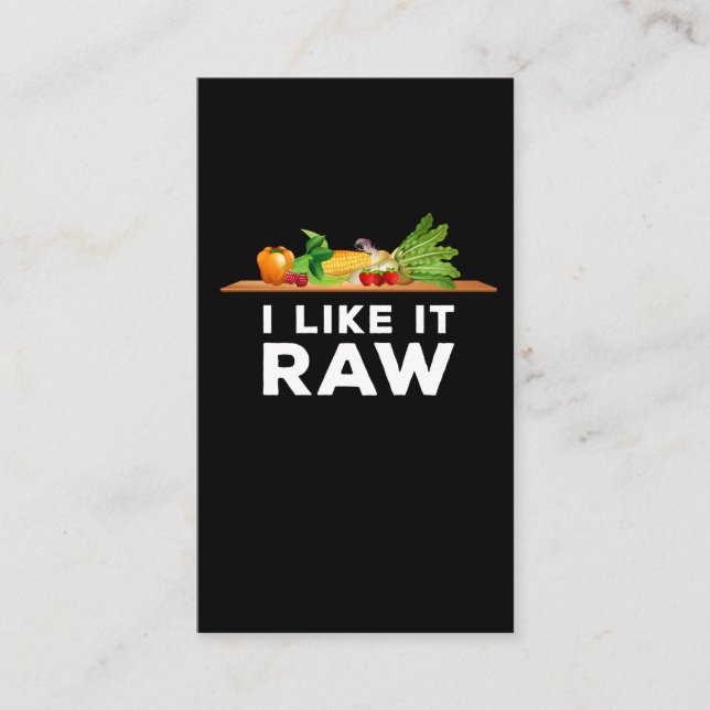 Funny Veggie Foodie Vegetarian Joke Raw Food Lover Business Card (Front)