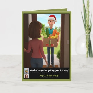Funny veggie themed Christmas Card