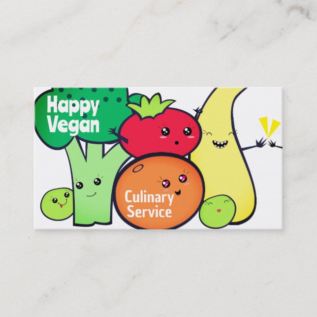 funny veggies fruits high five cooking biz cards (Front)