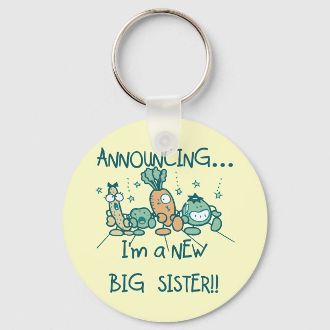 Funny Veggies New Big Sister Key Ring (Front)