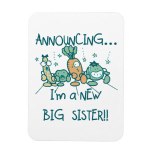 Funny Veggies New Big Sister Magnet