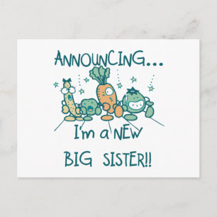 Funny Veggies New Big Sister Postcard