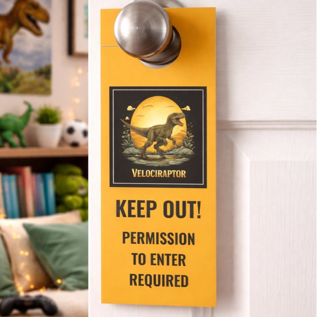 Funny Velociraptor Door Hanger (Creator Uploaded)