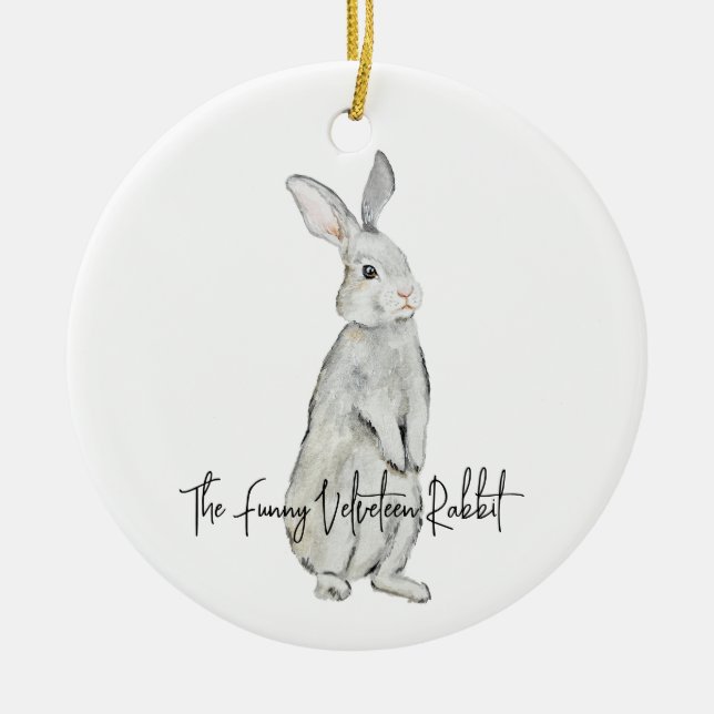 Funny velvet rabbit ceramic tree decoration (Front)