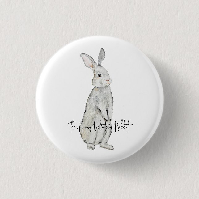 Funny velvet rabbit magnet keychain 3 cm round badge (Front)