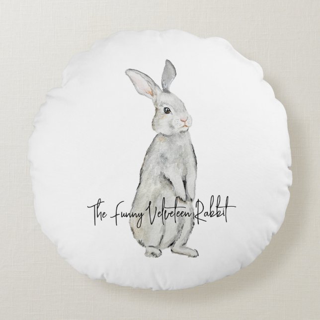 Funny velvet rabbit throw pillow (Front)