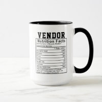 Funny Vendor Nutrition Facts Sales Humour Gift