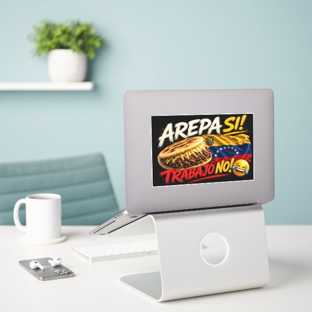 Funny Venezuelan Food Sticker (Laptop On Desk)