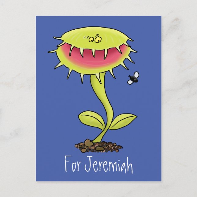 Funny Venus fly trap cartoon illustration Postcard (Front)