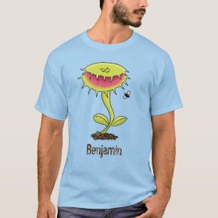 Funny Venus fly trap cartoon illustration T-Shirt