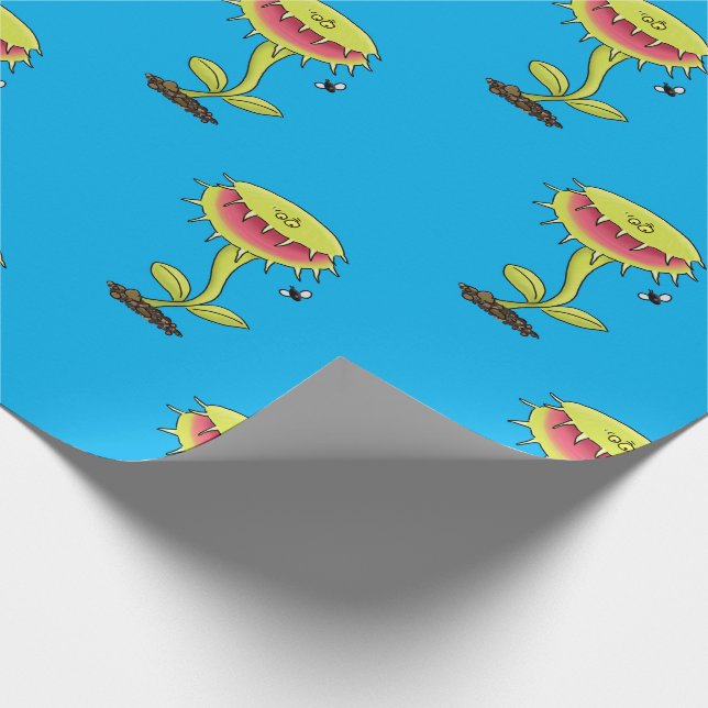 Funny Venus fly trap cartoon illustration Wrapping Paper (Corner)