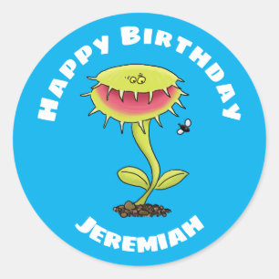 Funny Venus fly trap plant cartoon Classic Round Sticker