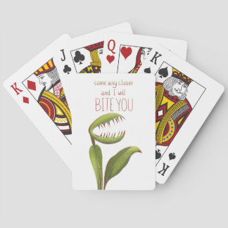 Funny Venus Flytrap with Warning Message Playing Cards