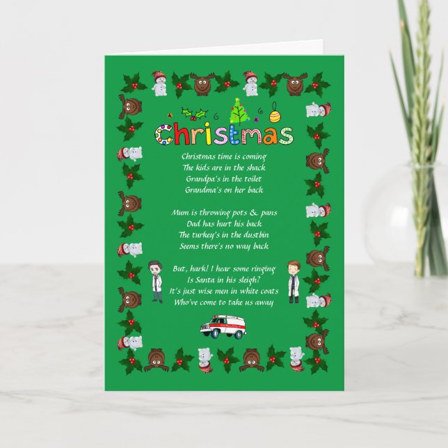 Funny Verse Christmas Holiday Card (Front)