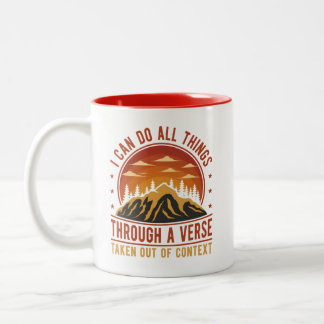 Funny Verse Out Of Context Mountain Landscape Two-Tone Coffee Mug