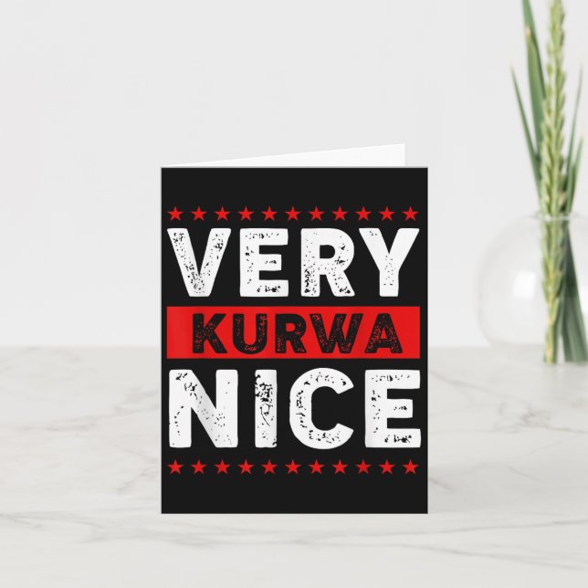 Funny Very Kurwa Nice Lish English Sarcasm Quote M Card (Front)
