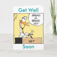 Funny Vet Cartoon Get Well Soon Card