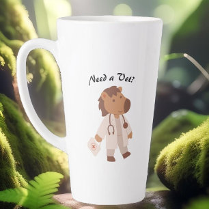Funny Vet Clinic Horse Veterinarian Gift Design Latte Mug