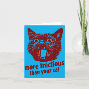 Funny Vet Tech Fractious Cat Humour Veterinary Card
