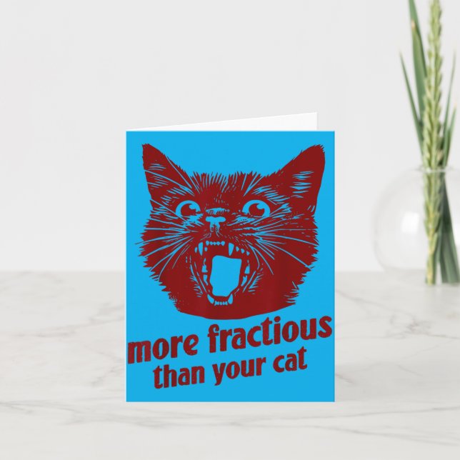 Funny Vet Tech Fractious Cat Humour Veterinary Card (Front)