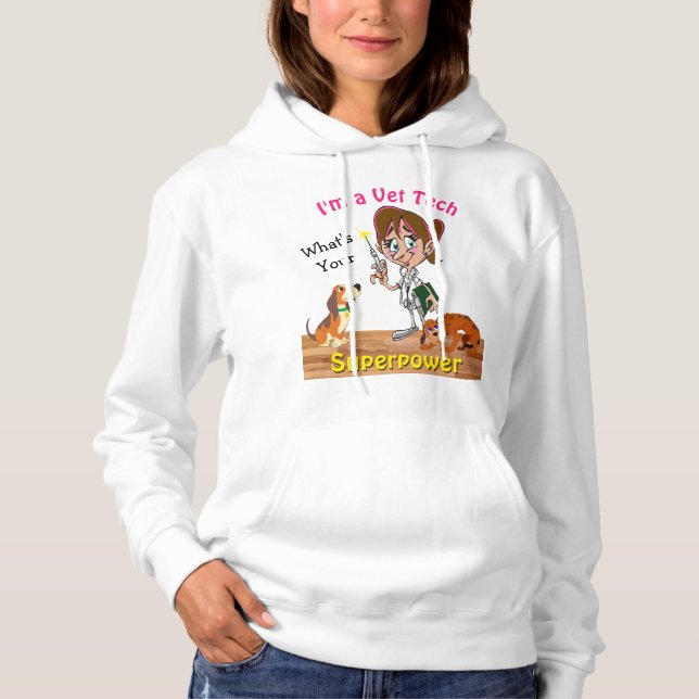 Funny Vet Tech Hoodies for Her, Customise it (Front)