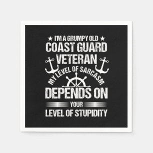Funny Veterans Day Grumpy Old Coast Guard Independ Napkin