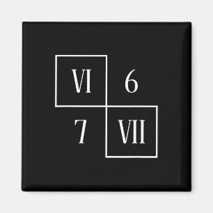 Funny Vi Vii 6 7 Meme Roman Numerals Math Six Seve Magnet
