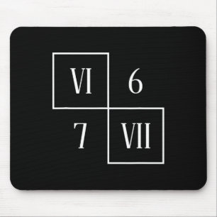 Funny Vi Vii 6 7 Meme Roman Numerals Math Six Seve Mouse Mat