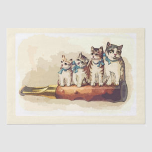 Funny Victorian Christmas cats Tissue Paper