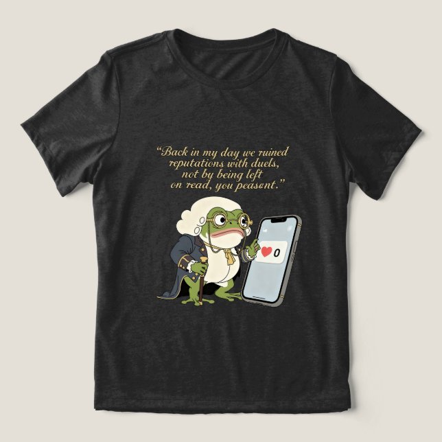 Funny Victorian frogT-Shirt Tri-Blend Shirt (Design Front)
