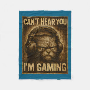 Funny Video Can You Cat t Gamer Gaming Hear Fleece Blanket