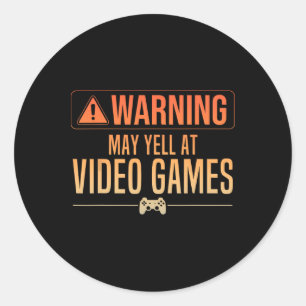 Funny Video Game Art For Men Women Gaming Nerd Pc Classic Round Sticker