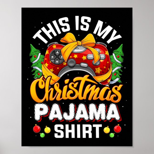 Funny Video Game Controller Christmas Santa Hat Ga Poster (Front)