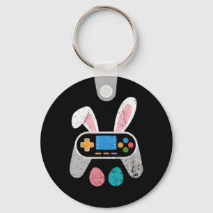 Funny Video Game Easter Bunny Gaming Controller Ga Key Ring