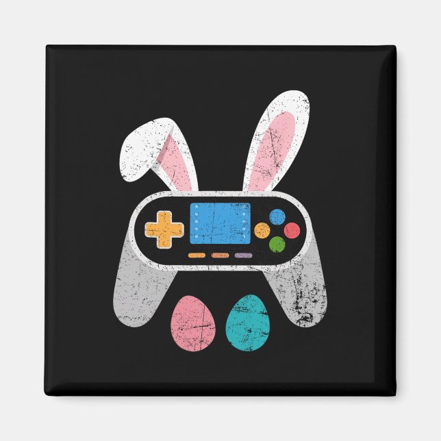 Funny Video Game Easter Bunny Gaming Controller Ga Magnet (Front)