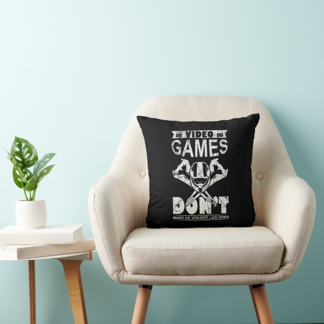Funny video gamer lag word art cushion (Chair)