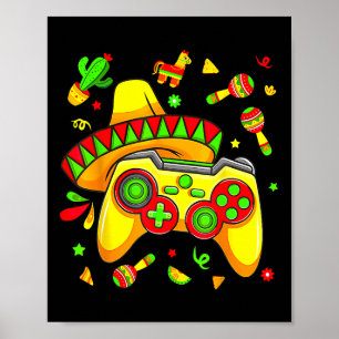 Funny Video Games Cinco De Mayo Gamer Boys Kids Le Poster