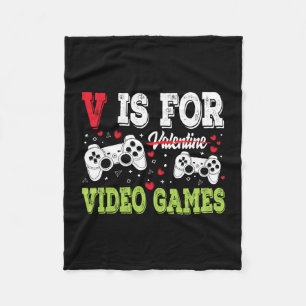 Funny Video Games Lover Valentine Day For Kids Boy Fleece Blanket