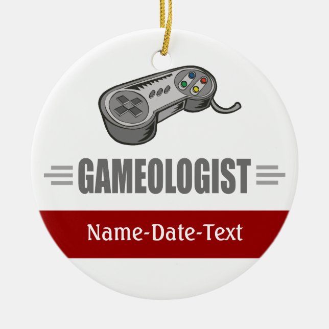 Funny Video Gaming Ceramic Tree Decoration (Front)