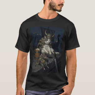 Funny Viking Cat Rat Warrior ScandinavianMythologi T-Shirt
