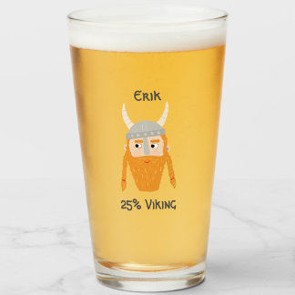 Funny Viking DNA Personalised Beer Glass