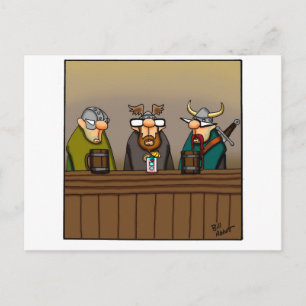Funny Viking Drinking Cartoon Postcard