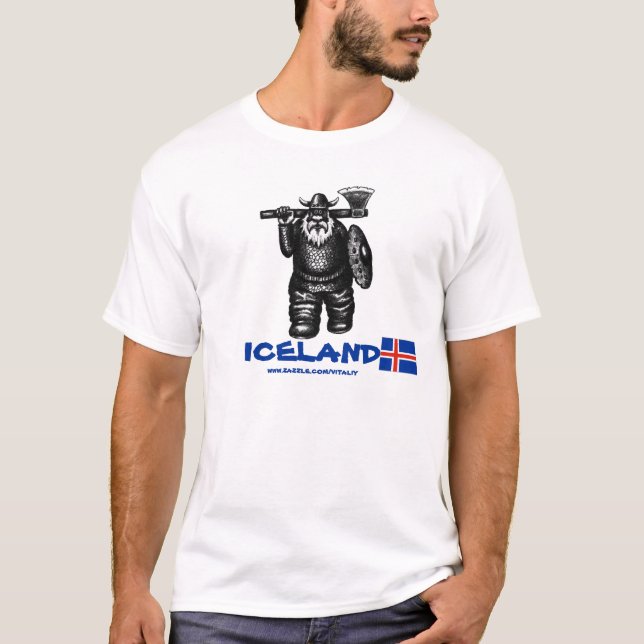 Funny viking Iceland t-shirt design (Front)