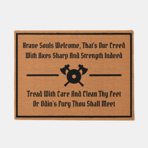 Funny Viking Mediaeval Humour Rustic Minimalist Doormat