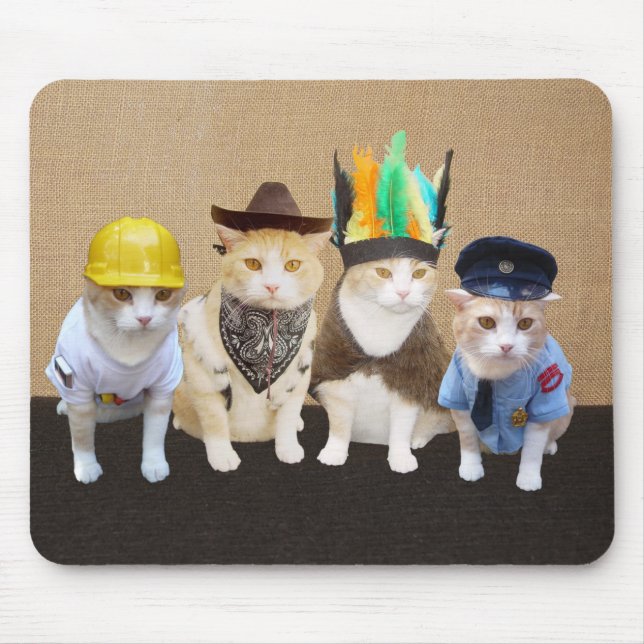 Funny Village Cats Mouse Mat (Front)